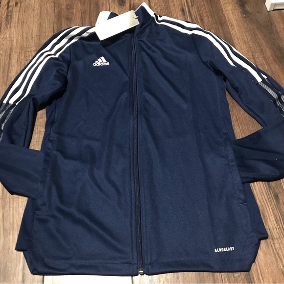 Brand new NWT adidas navy blue tracksuit ladies small pants and medium jacket. - Picture 2 of 9